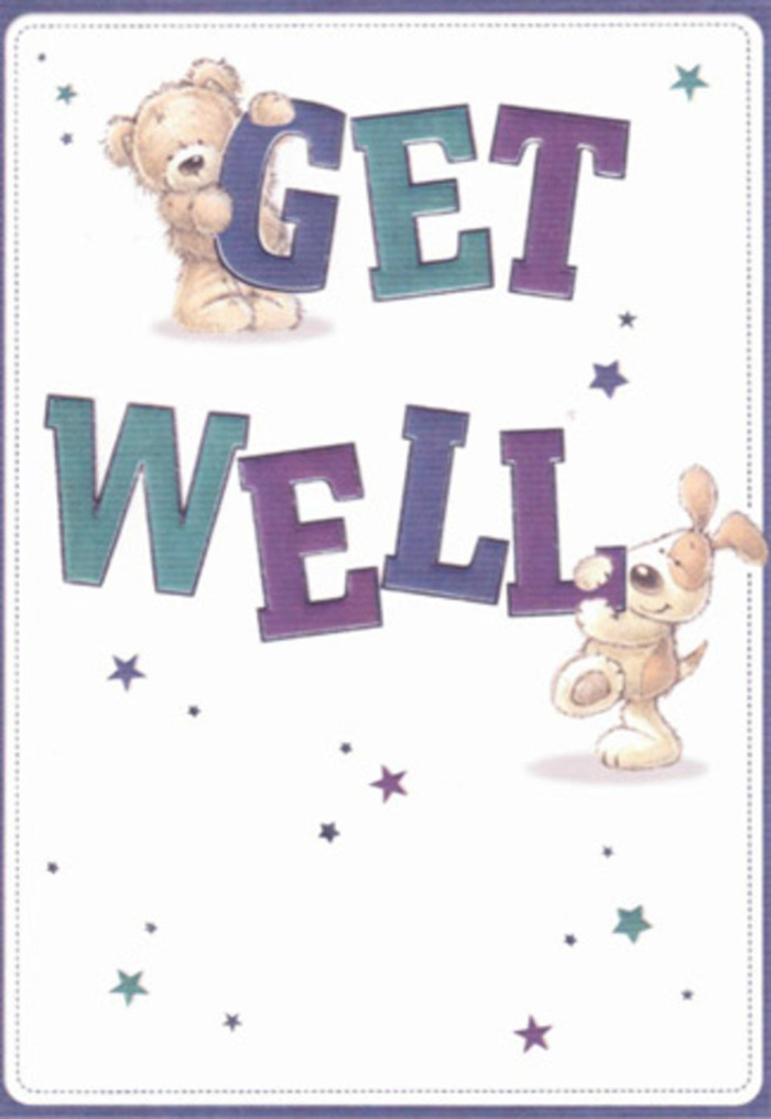This get well card is a visual embrace from Bayswater, its comforting energy as familiar as the gentle hush of Kensington Gardens at dawn. Playfully set against a pristine white canvas, a lovable bear and his cheerful puppy companion weave a story of gentle support, each character lovingly painted with lush, soft textures that invite the senses. The tactile details-the bear's inviting fluff and the velvety ears of the puppy-are rendered in warm, honeyed browns and dusky greys, reminding one of shared moments along Bayswater Road or conversations under the plane trees of Inverness Terrace. Sprinkled around them are whimsical stars, shaded in blues and purples, like confetti thrown in celebration of recovery. The bold lettering in purples and aquas grounds the scene, its lively curves and shadowed depths exuding cheerful resilience much like a bouquet of irises and lisianthus selected from a Bayswater florist. The card's composition is deliberate and nurturing, each detail stitched together in a way that recalls the meticulous handiwork and heartfelt intention behind every arrangement sent to neighbours across the area. Perfect for accompanying a fragrant delivery meant to bring hope and brightness, this card's mood is airy, uplifting, and wholly sincere.